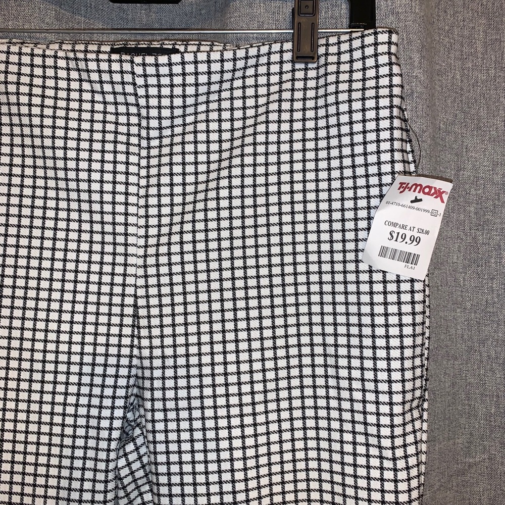 Window Pane Plaid Boot Leg Pants